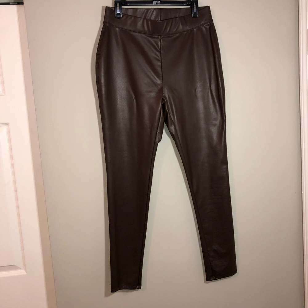 Brown Faux Leather Pants